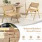 Costway Foldable Dining Chairs Set of 2/4 with Woven Rattan Backrest & Seat Rubber Wood Frame Natural